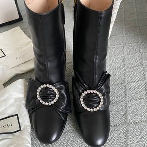 Gucci Crystal Buckle Boots-NIB-9.5/40